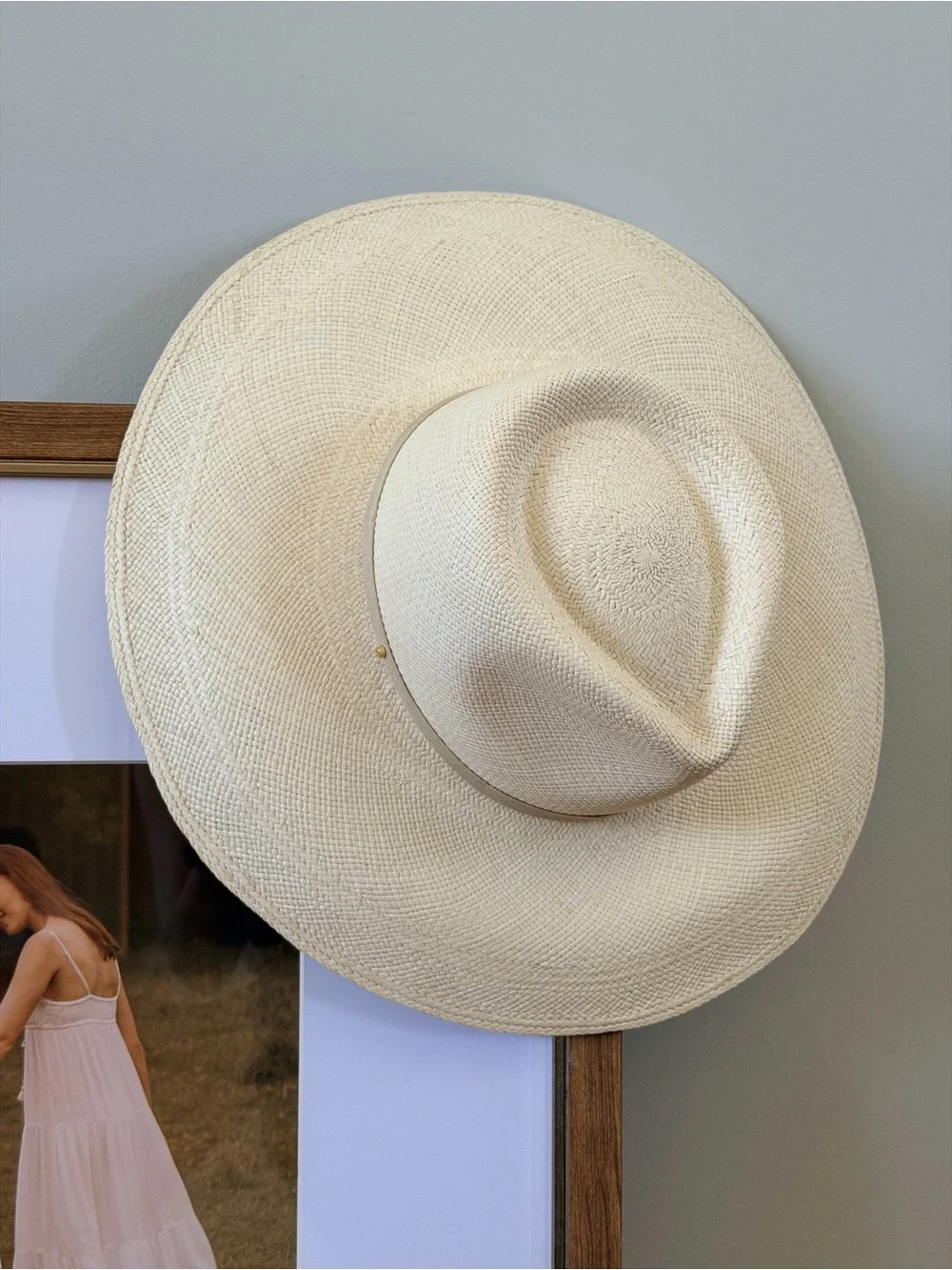Cuyana Wide Brim Straw Panama Hat in Natural Cream